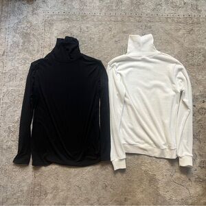 Men’s Black and White Turtleneck Shirts